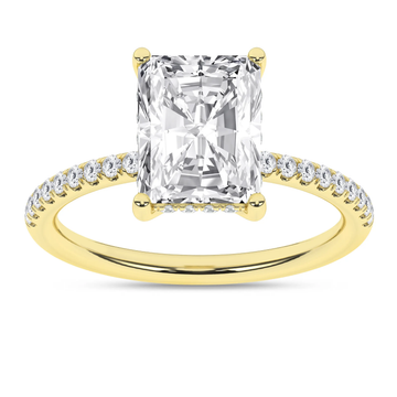 14K Yellow Gold Lab Grown 3.28ctw Radiant Diamond Engagement Ring