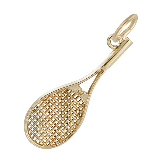 10K Yellow Gold Tennis Racquet Charm