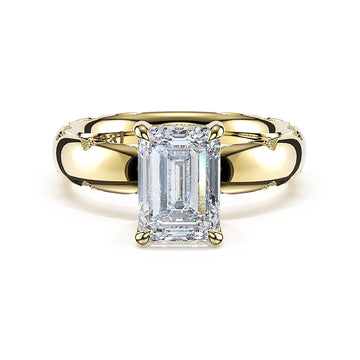 Tacori 14K Yellow Gold 6MM Wide Emerald Engagement Ring