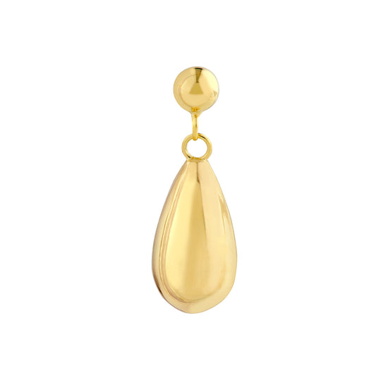 14K Yellow Gold Teardrop Dangle Earrings