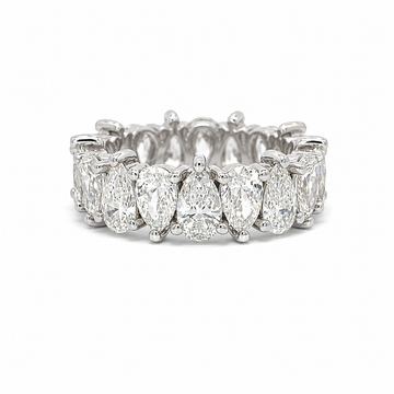 14K White Gold 5.45ctw Pear Eternity Band