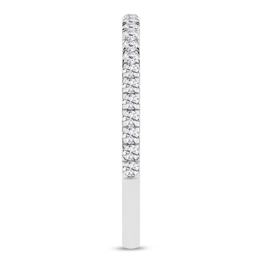 14K White Gold Lab Grown Pave Diamond Band