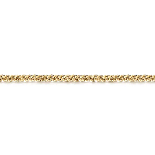 14K Yellow Gold 8" Men's Wheat Chain Bracelet