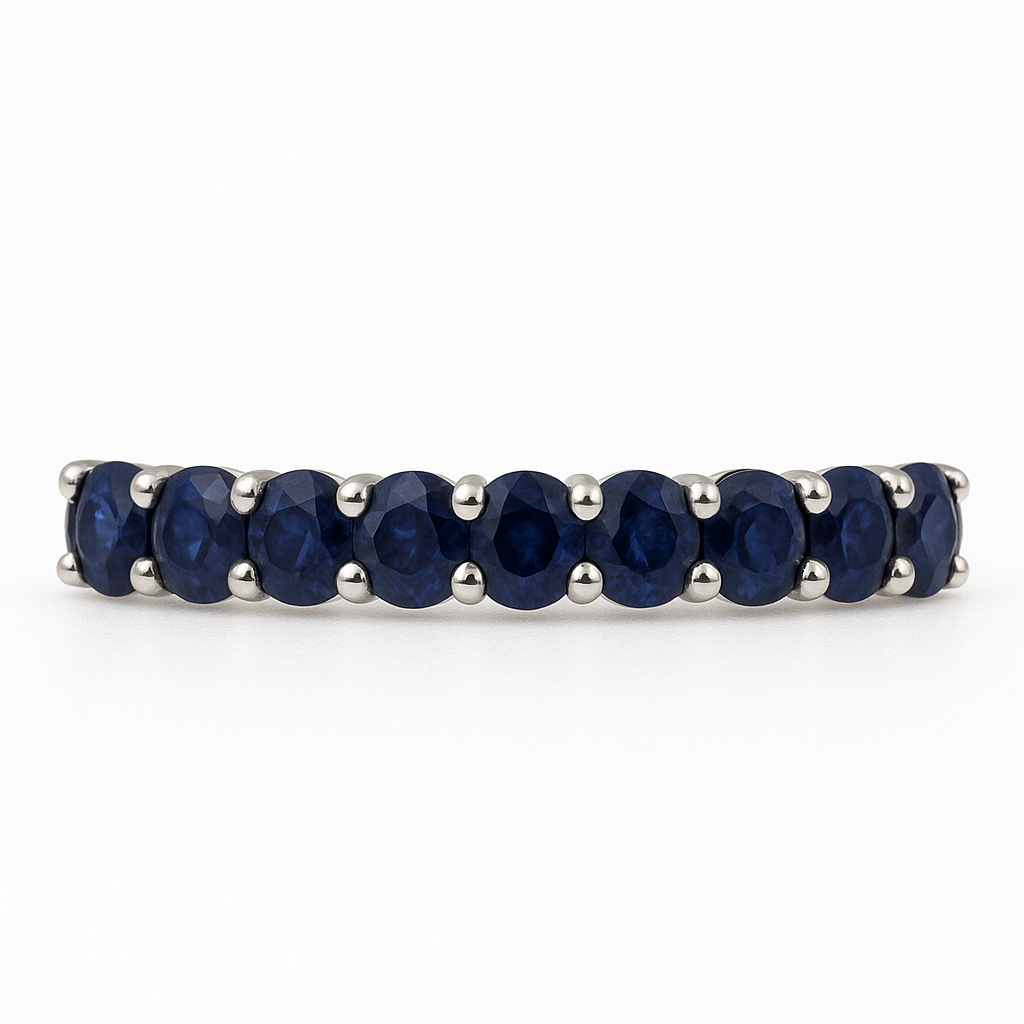 14K White Gold 2.18ctw Sapphire Eternity Band