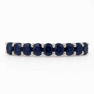 14K White Gold 2.18ctw Sapphire Eternity Band