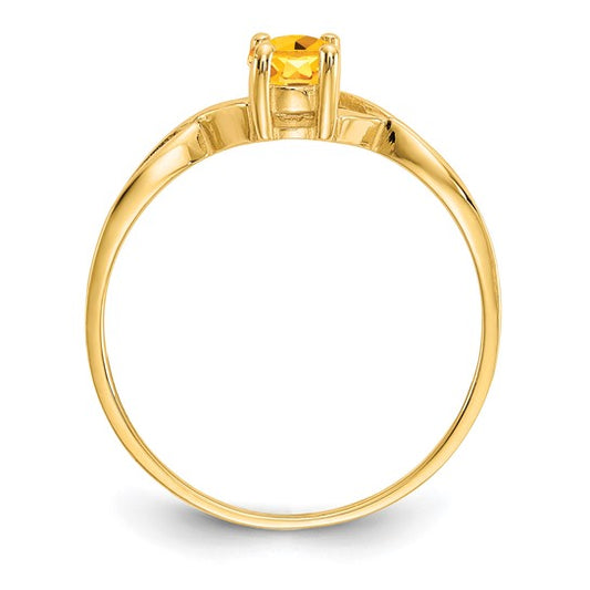 14k Oval Citrine Birthstone Ring