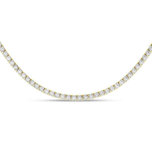 14K Yellow Gold 5ctw Lab Grown Diamond Tennis Necklace