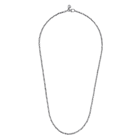 Sterling Silver 22" 3.2MM Twist Link Fashion Chain