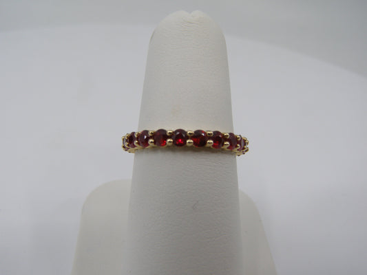 14K Yellow Gold Ruby Eternity Band