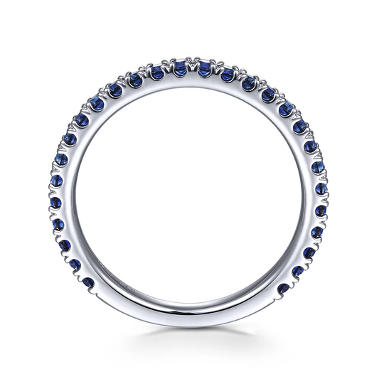 14K White Gold Sapphire Stackable Ring