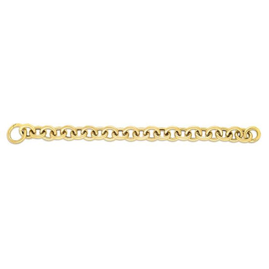 14K Gold 7.5" Round Link Push Clasp Bracelet