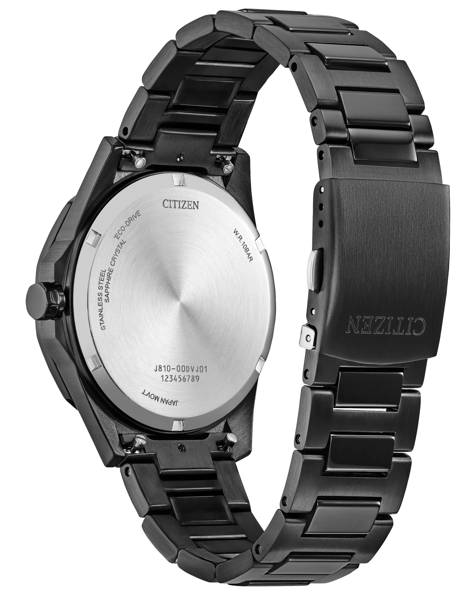Citizen Gents Brycen Black Dial Stainless Steel Eco Drive Watch