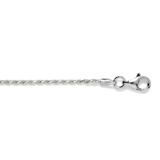 Sterling Silver 18" 1.5mm Diamond-Cut Rope Chain
