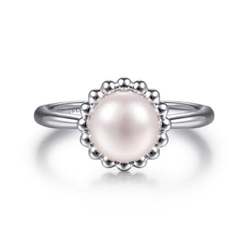 Sterling Silver Bujukan Frame Pearl Ring