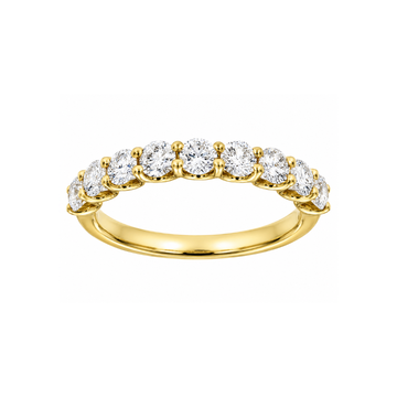 14K Yellow Gold 1ctw Diamond Nine Stone Band