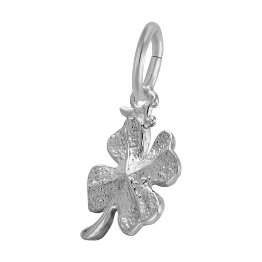 Sterling Silver 3D Four-Leaf Clover Charm