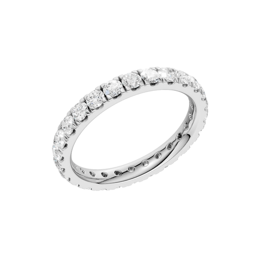 14K White Gold Lab Grown 1.0CTW Round Eternity Band