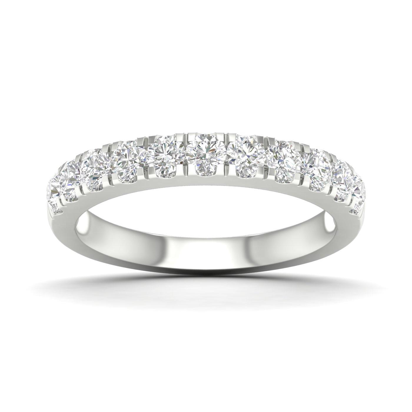 14K White Gold Lab Grown Pave Diamond Band