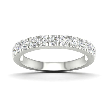 14K White Gold Lab Grown Pave Diamond Band
