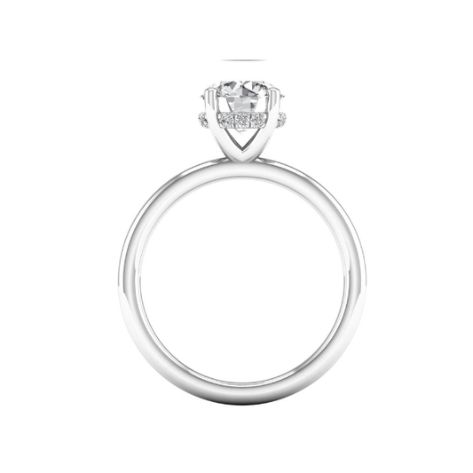 14K White Gold Lab Grown 2.59ctw Round Diamond Hidden Halo Engagement Ring