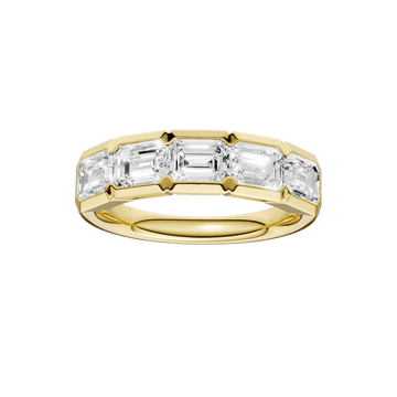 14K Yellow Gold Lab Grown 2.0CTW Emerald Cut Bezel Channel Set Band