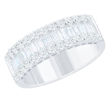 14K White Gold 1.46ctw Baguette Diamond Band