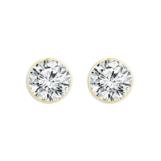 14K Yellow Gold 1.50ctw Lab Grown Round Diamond SkySet Martini Stud Earrings