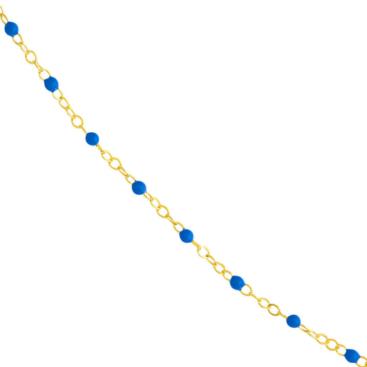 Cobalt Enamel Bead Station Bracelet