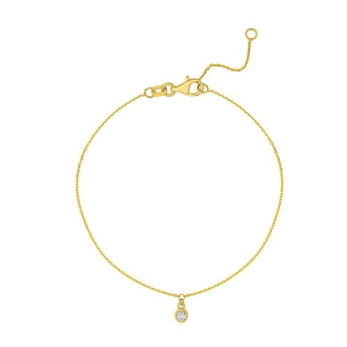 14K Yellow Gold Diamond Dangle Bracelet