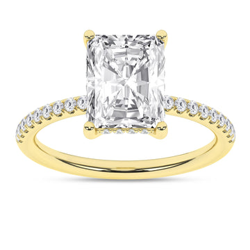 14K Yellow Gold Lab Grown 3.31ctw Radiant Diamond Engagement Ring