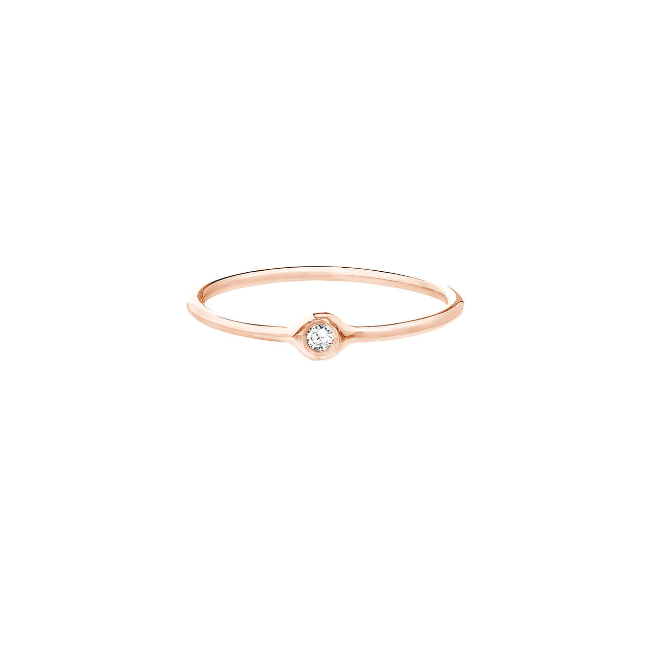 Rose Gold Bezel Set Diamond Ring