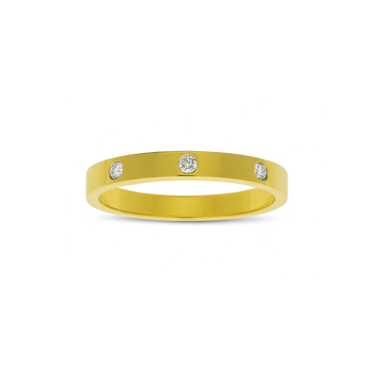14K Yellow Gold Flush Set Diamond Band