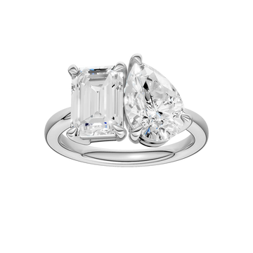 14K White Gold 3.81ctw Toi Et Moi Lab Grown Diamond Ring