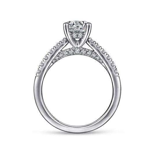 14K White Gold Round Diamond Engagement Ring