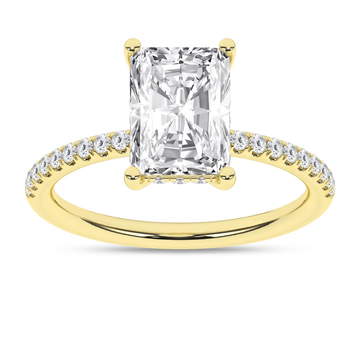 14K Yellow Gold Lab Grown 2.79ctw Radiant Diamond Engagement Ring