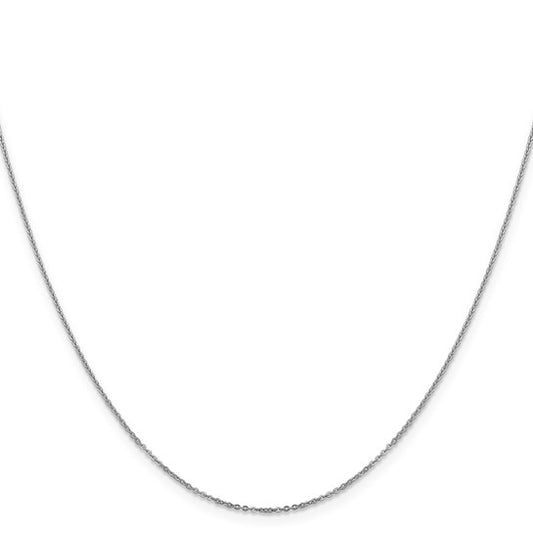 14K White Gold 1.1mm Flat Cable Chain 20"
