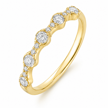 14K Yellow Gold Diamond Stackable Band