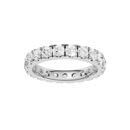 14K White Gold Lab Grown 2.0CTW Round Eternity Band