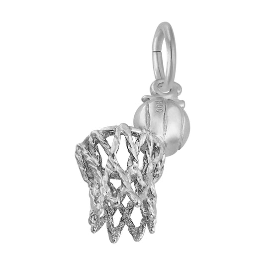 Sterling Silver Basketball Hoop & Net Charm