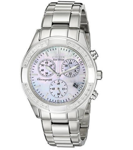 Women\'s Silver band /White Dial Diamond Fashion Elegant Chronograph Wristwatch SILVER Geneva Chronograph Band Style Lady main image 3