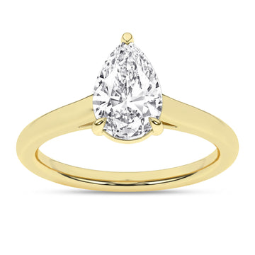 14K Yellow Gold Lab Grown 1.52ct Pear Diamond Solitaire Engagement Ring