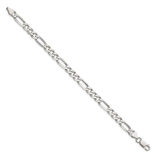 Sterling Silver 6.75mm Figaro Chain 9"