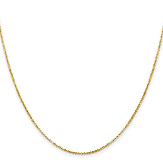 14K Yellow Gold 1.4mm Flat Cable Chain 18"