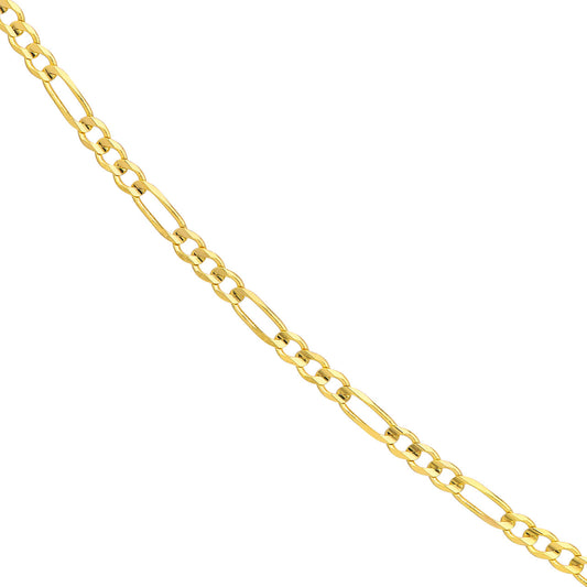10K Yellow Gold 24" 2.8mm Figaro Chain