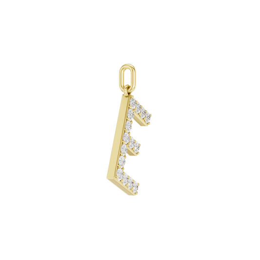 14K Yellow Gold Lab Grown Diamond Love Letters Pendant - E