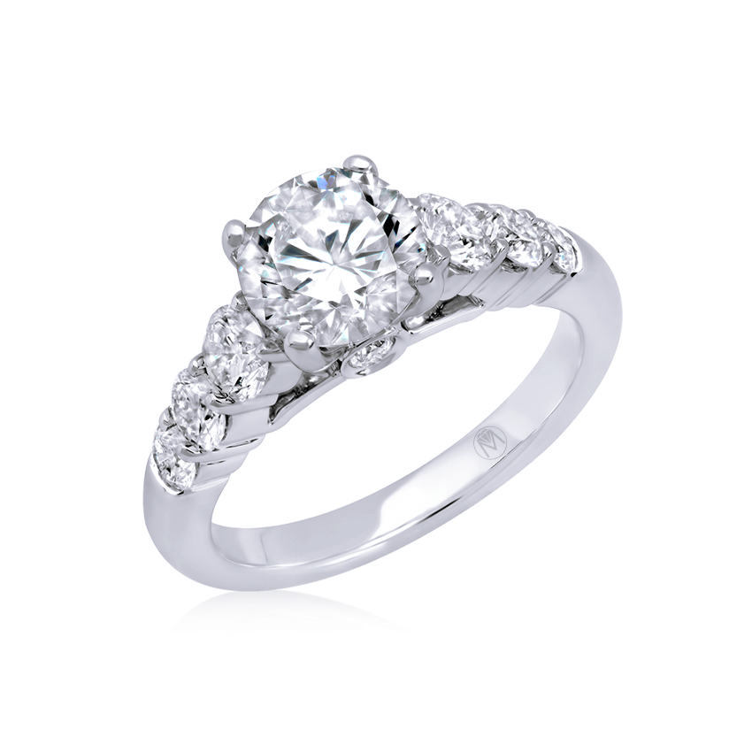 14K White Gold Lab Grown 4.56CTW Round Diamond Engagement Ring