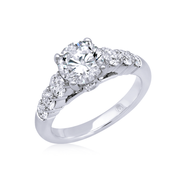 14K White Gold Lab Grown 4.56CTW Round Diamond Engagement Ring