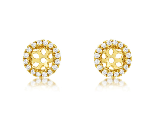 14KT .13CTW(JKT)SMALL PAVE DIAMOND EARRING JACKETS(4MM)