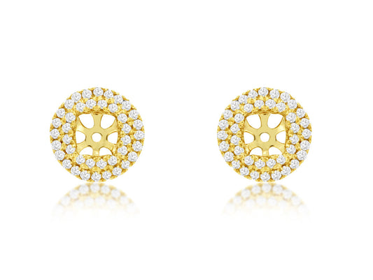 14K Yellow Gold Pave Diamond Double Row Jackets