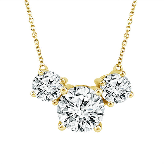 14K Yellow Gold Trio Diamond Necklace